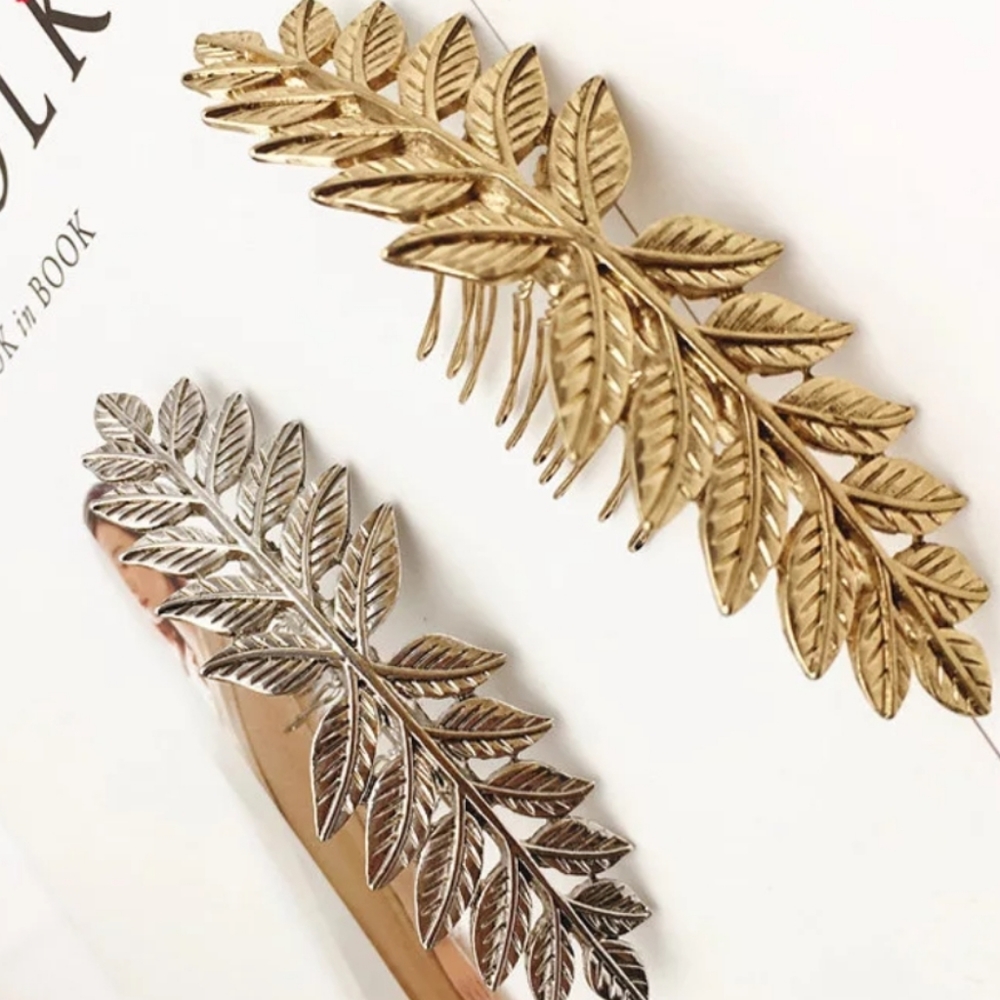 * Sophia* Silver Leaf Hair Clip - Picture 6 of 6